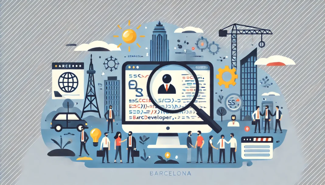 Ilustración sobre cómo encontrar al programador web ideal en Barcelona.